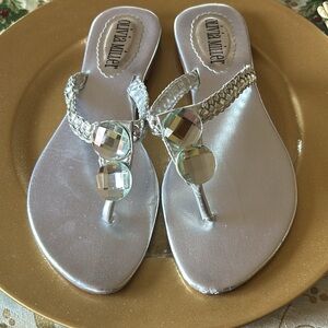 Olivia Miller Rhinestone Sandals Size 38 -Size 8; Worn Once;Incredibly Beautiful